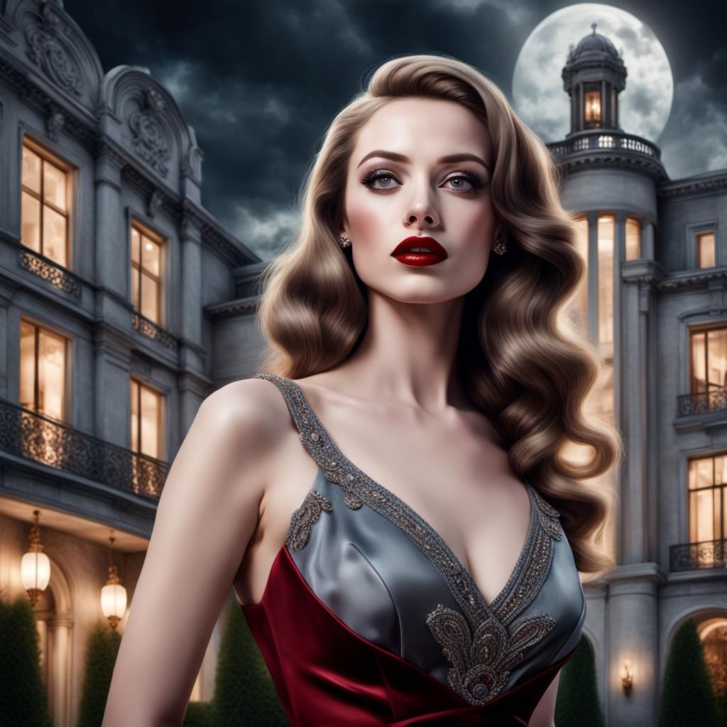 Hyperrealistic Photo of a Woman in 1960s Dress