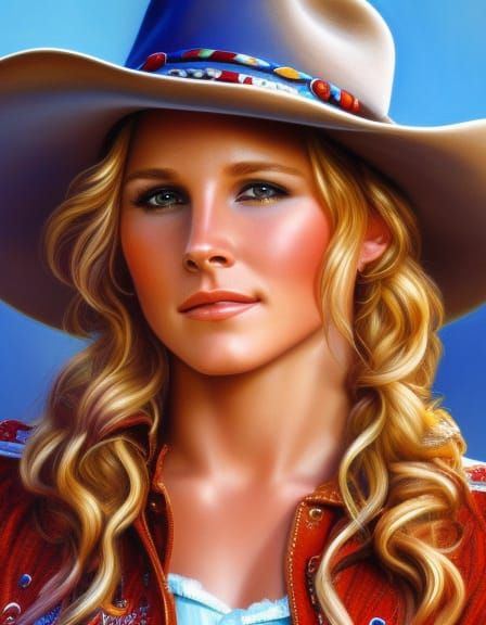 Cowgirl Kristen Bell Portrait in Chiaroscuro Style