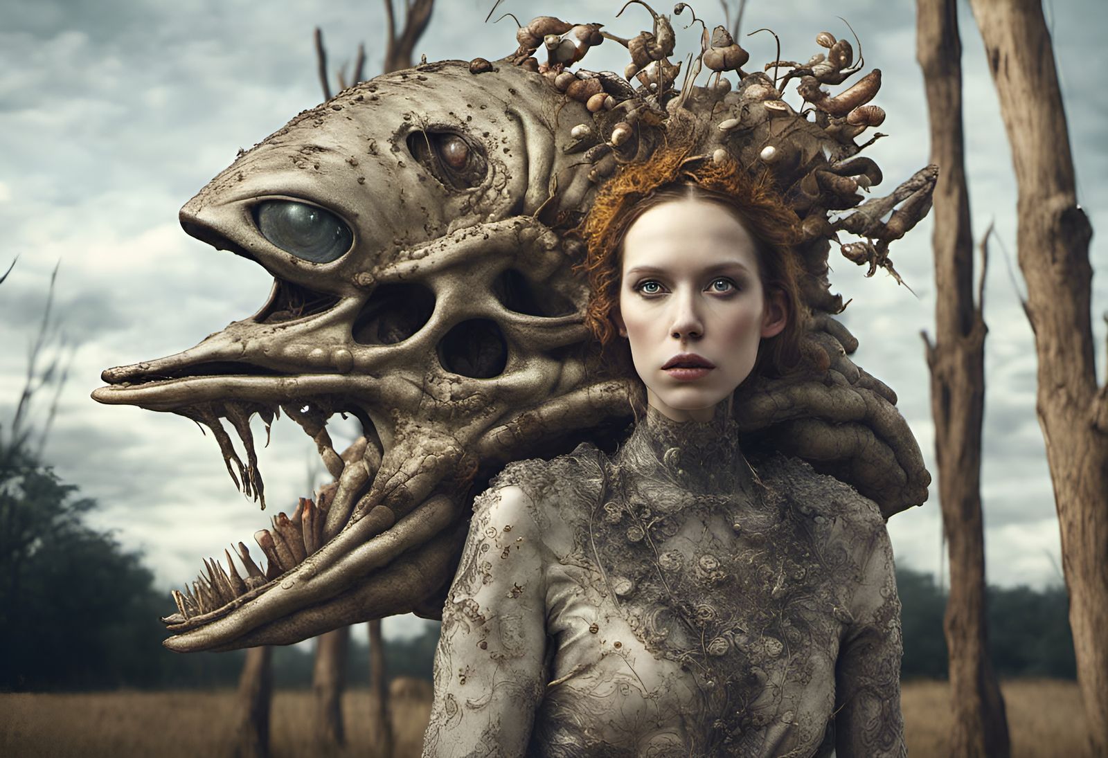 Bizarre Alien Feast in a Futuristic Dreamscape