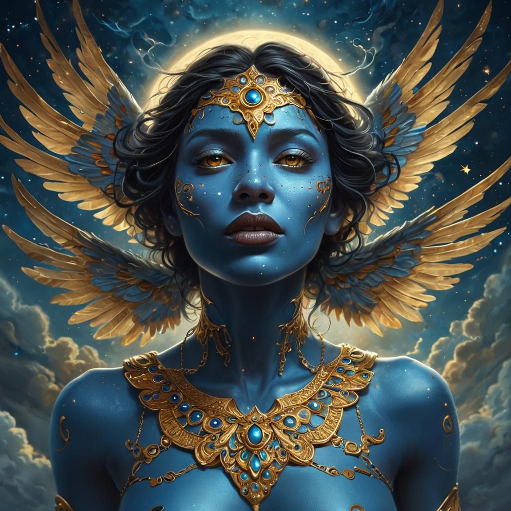 Ethereal Spirit Woman Portrait in Digital Painting