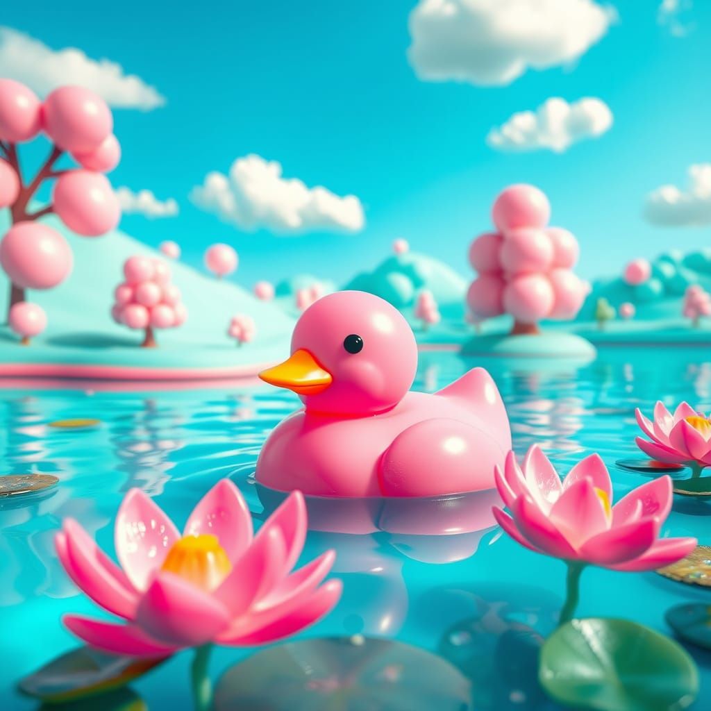Bubblegum duck in a bubblegum world