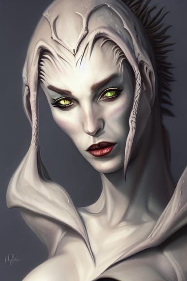 Eldrazi Vampire Portrait in Airbrush Style