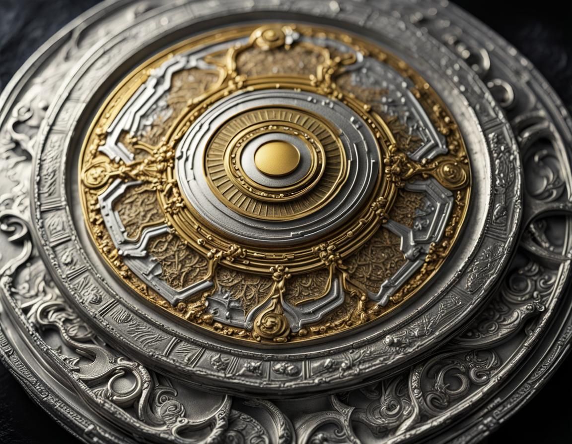 Intriguing Ancient Science Fiction Medallion Close-Up