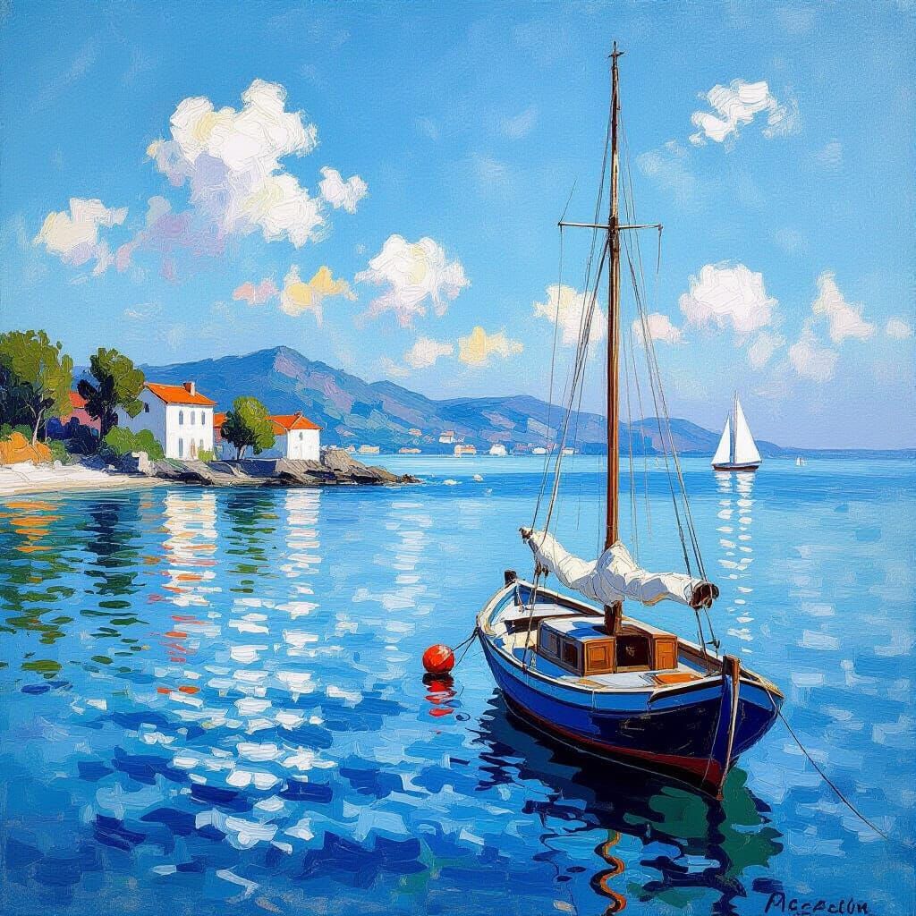 Seascape with Seabed in Impressionistic Style