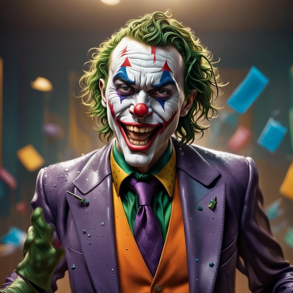 Joker Dancing: Hyperrealistic Concept Art in Color