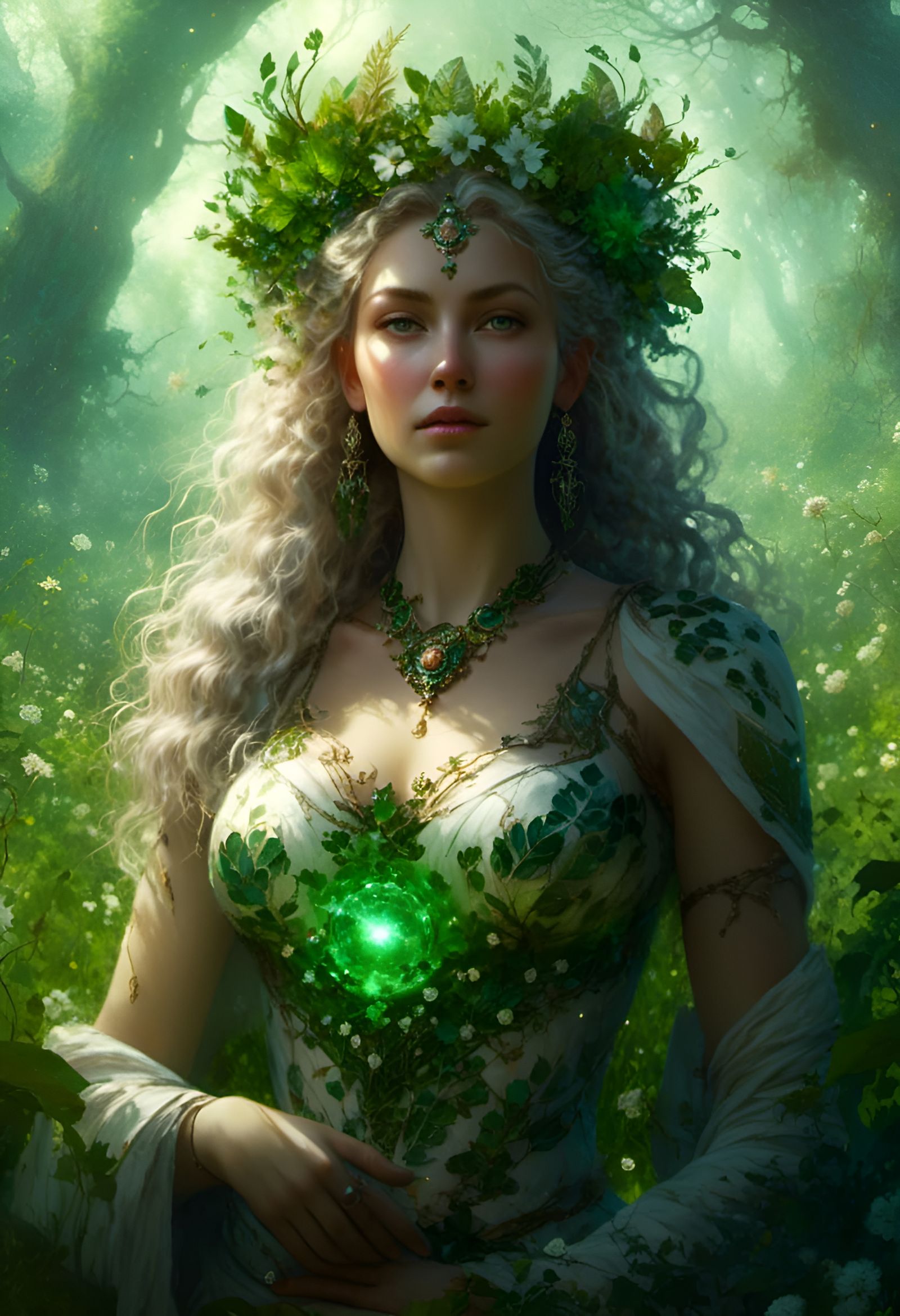 Goddess of Nature Portrait in Digital Art