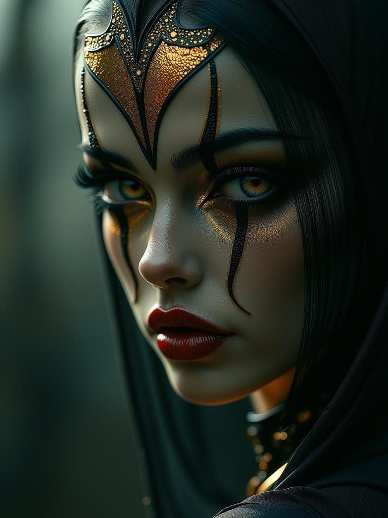 Medieval Port Town Cultist Woman in the Dark