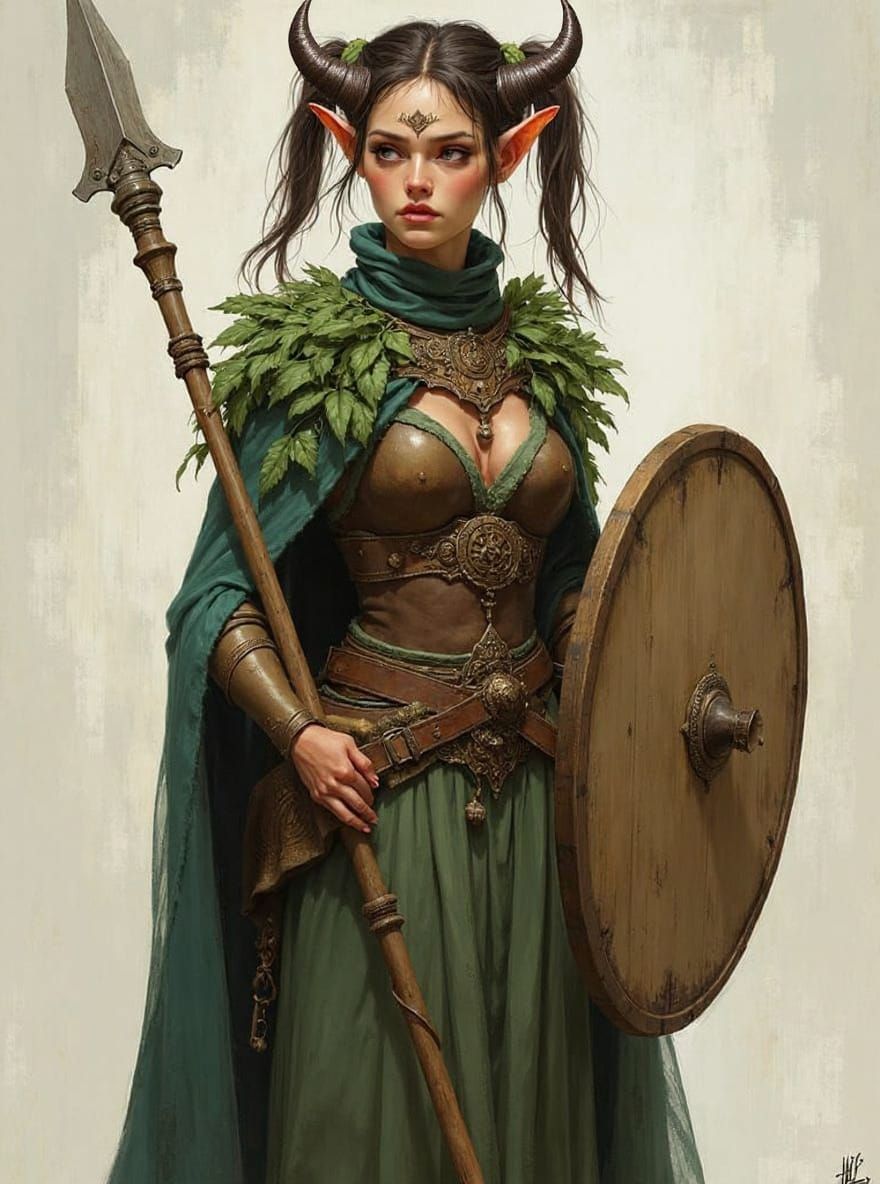 Tiefling Character with Horns