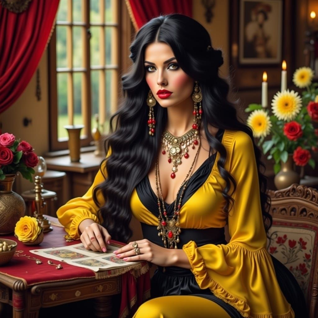 Gypsy Fortune Teller in Mythical Style