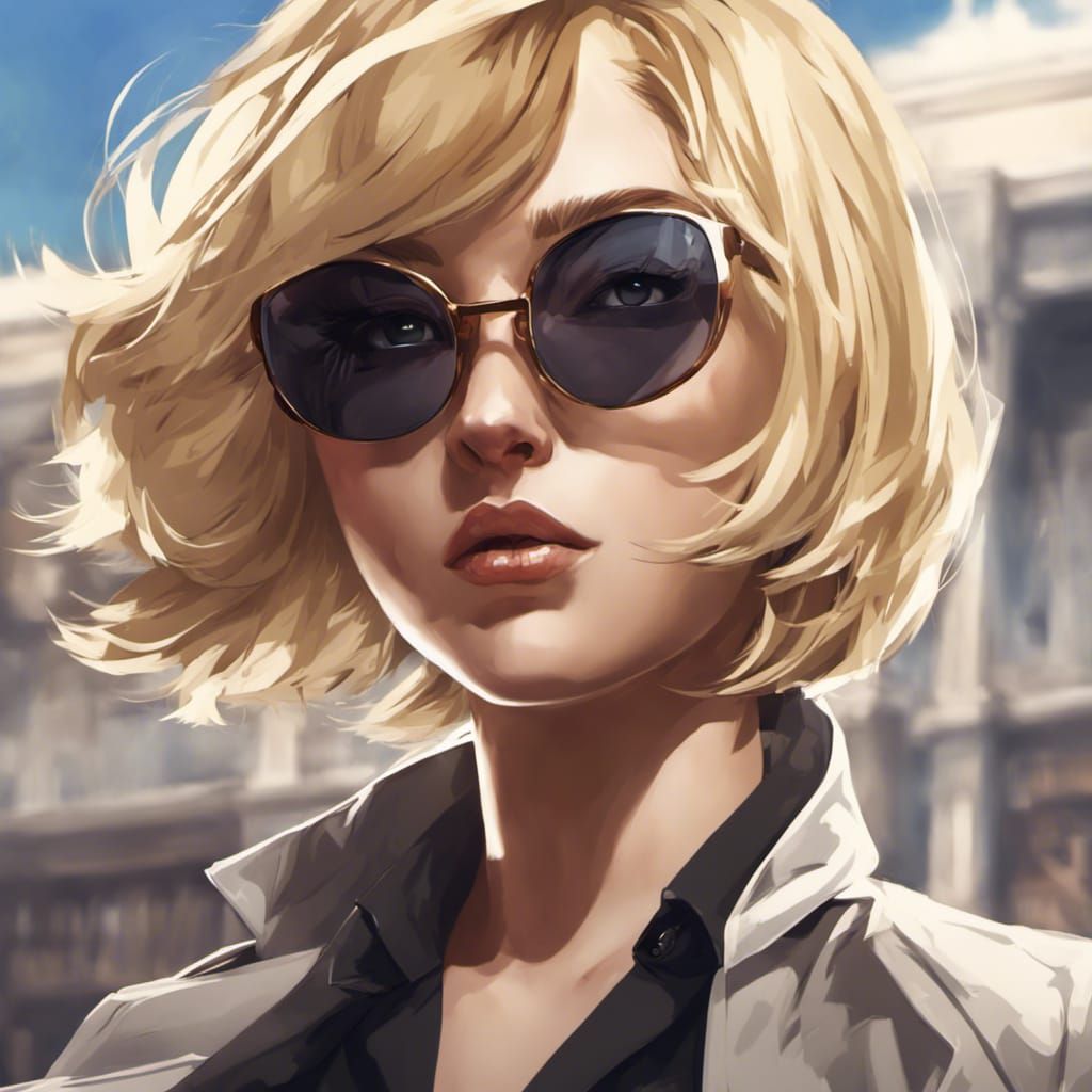 Anime Spy: Blonde, Dramatic, Hyperrealistic Masterpiece