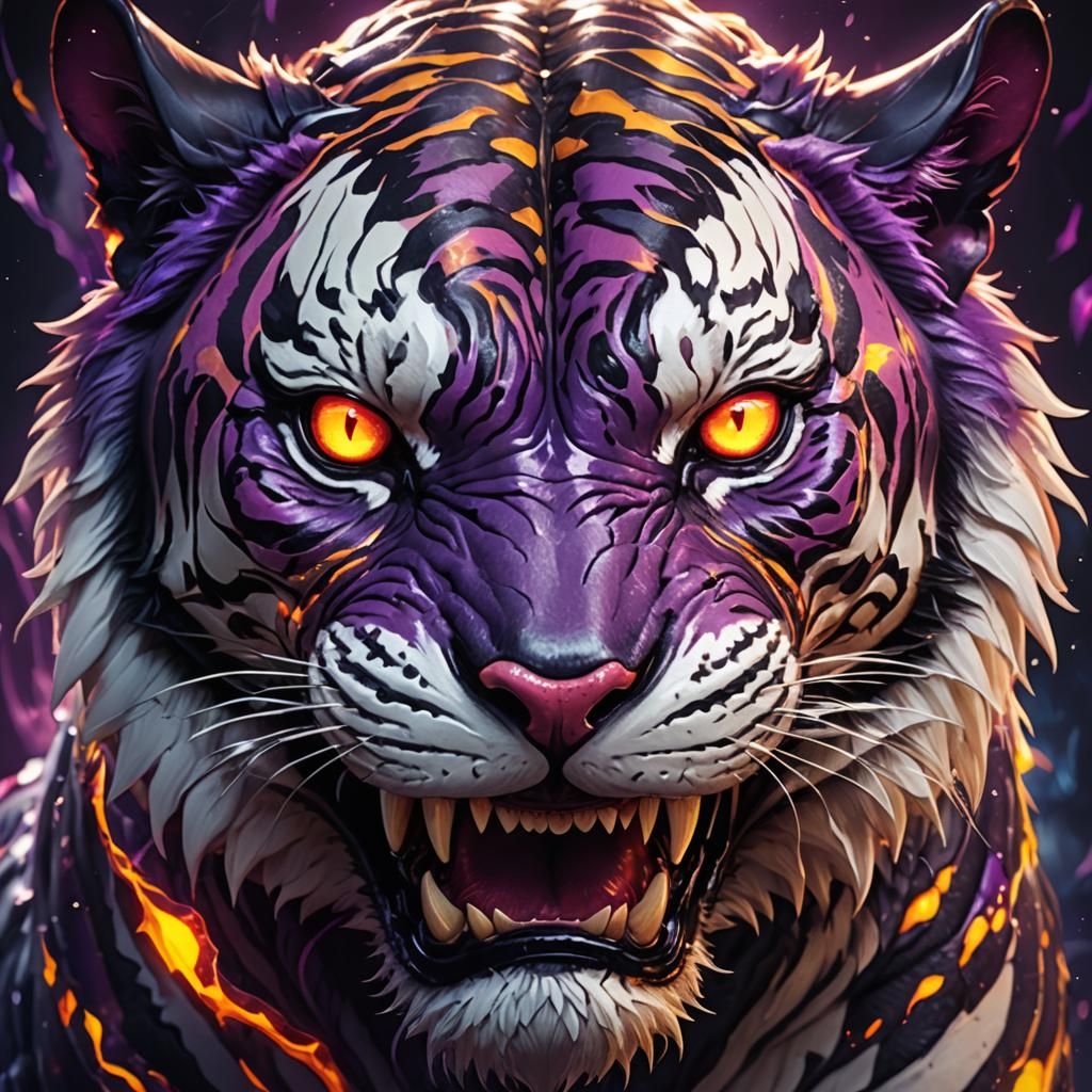 Dark Fantasy Tiger-Orca Hybrid Concept Art