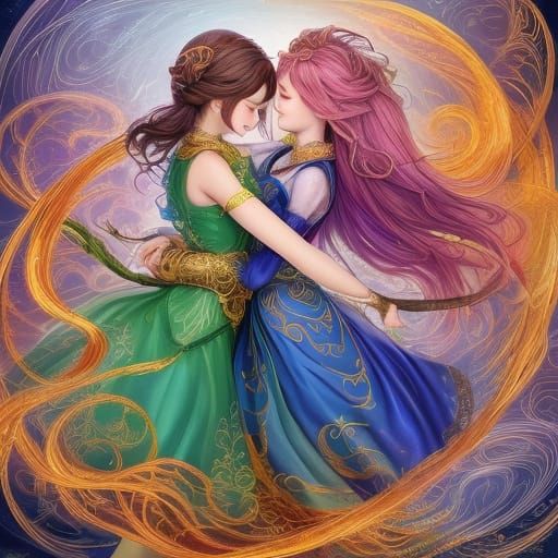 Vibrant Twig Twists in Ethereal Fairytale Scene