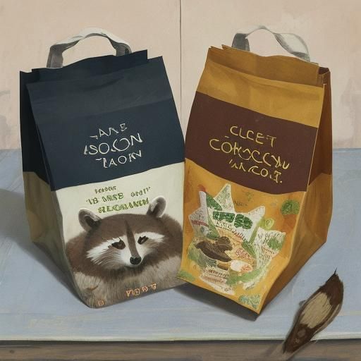 Raccoon Food Bag Inspired by Cubism and Impressionism