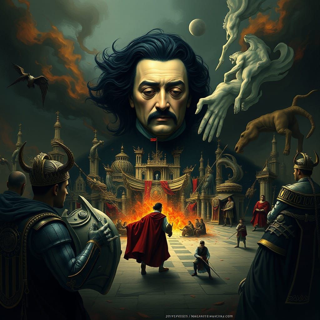 Machiavellian Illusions in a Dali-Inspired Landscape