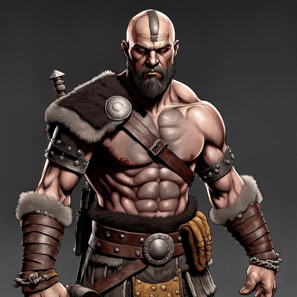 Goliath Barbarian Portrait in Dark Fantasy Style