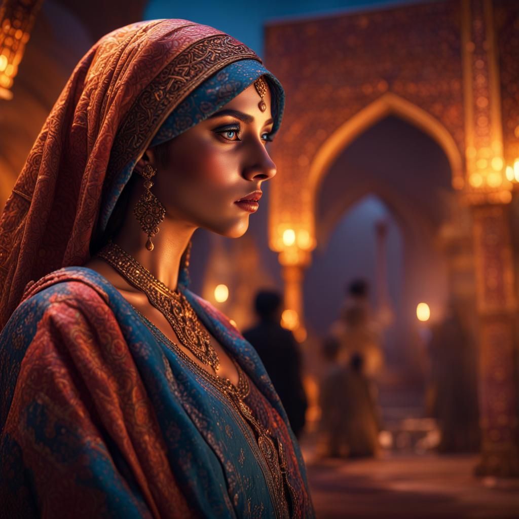 Hyperrealistic Arabian Nights Scene in 8K