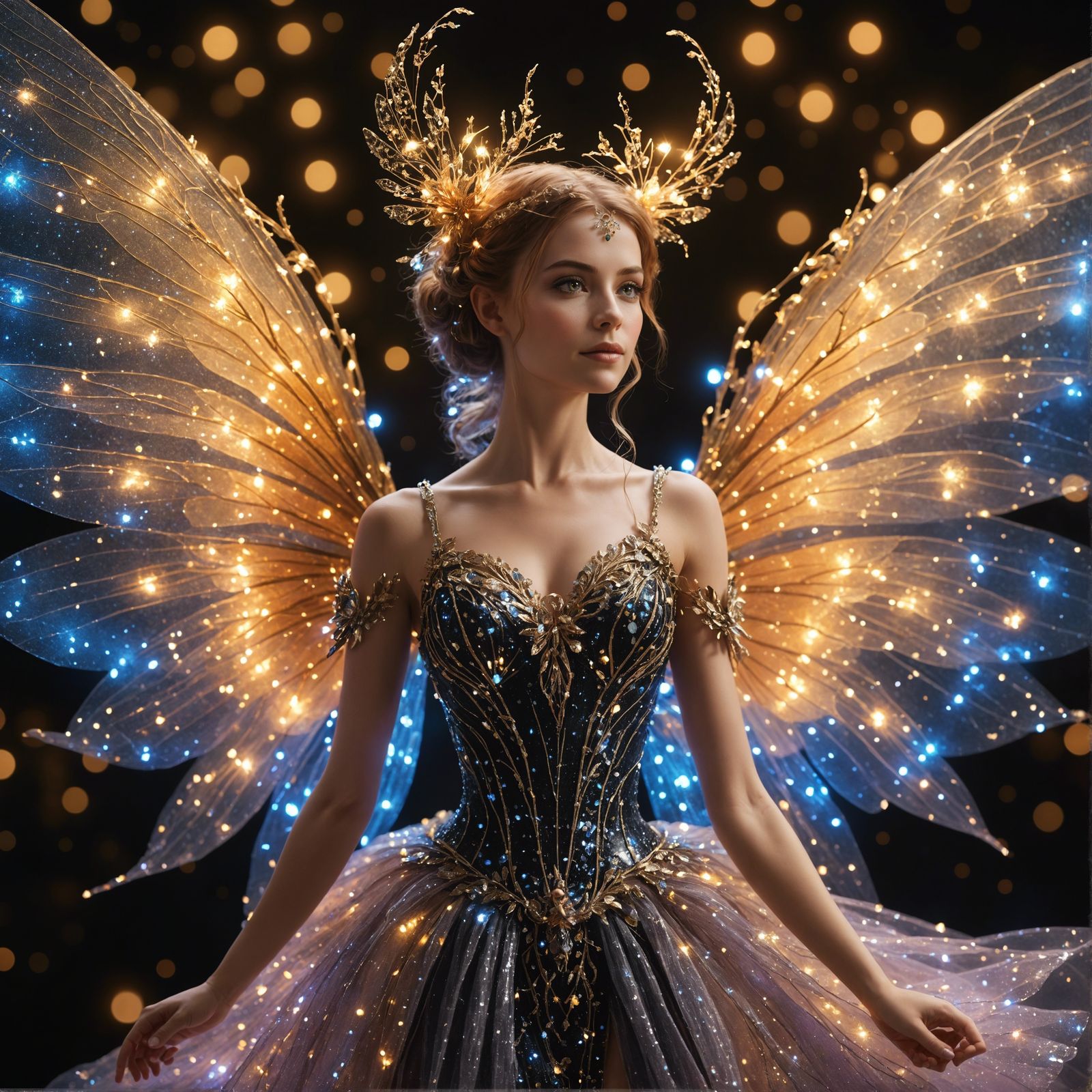 High realistic fantasy rendering of an action pose of a stun...