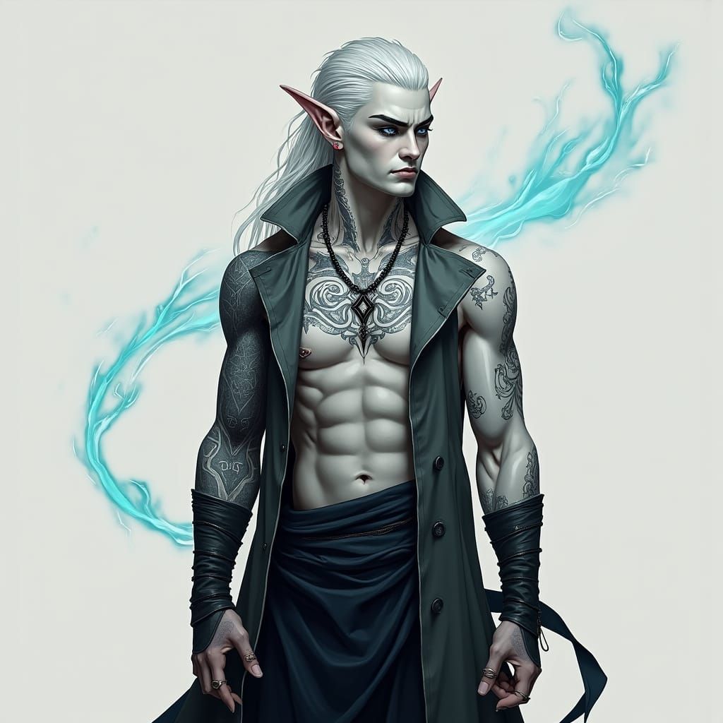 Shadar-Kai Elf Portrait: Gothic Fantasy Character