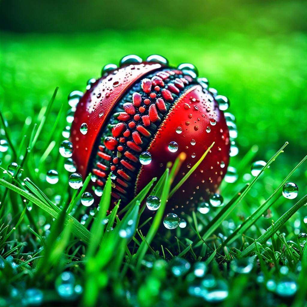 Dew drops & Red ball