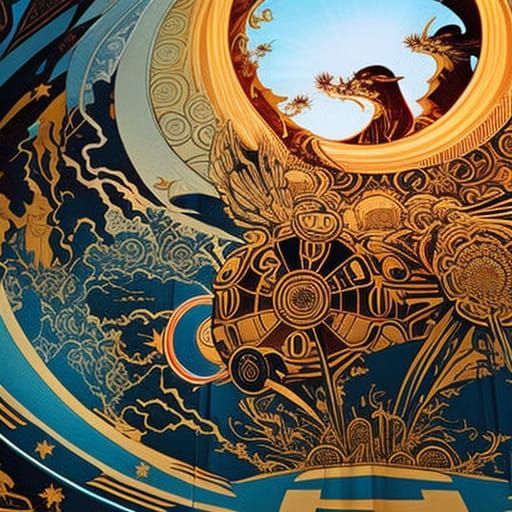 Colorful Circle Splash Art in Hyperrealistic Style