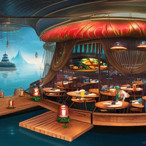 Floating Island Restaurant: Asian Cuisine Concept Art