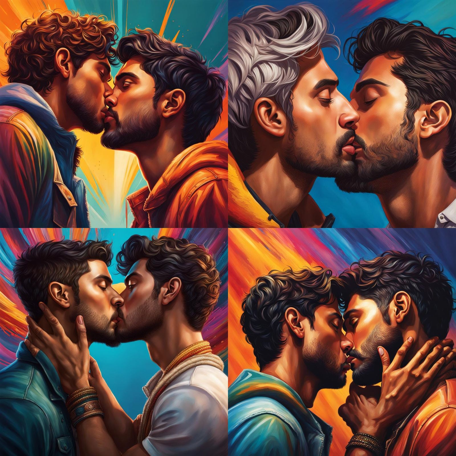 Hyperrealistic Image of Two Men Kissing