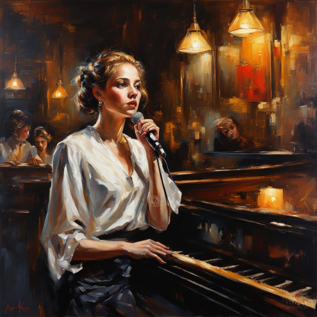 Atmospheric Portrait of a Young Female Singer