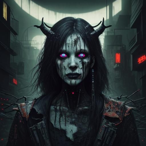 Demonic Close-Up in Analog Horror Style