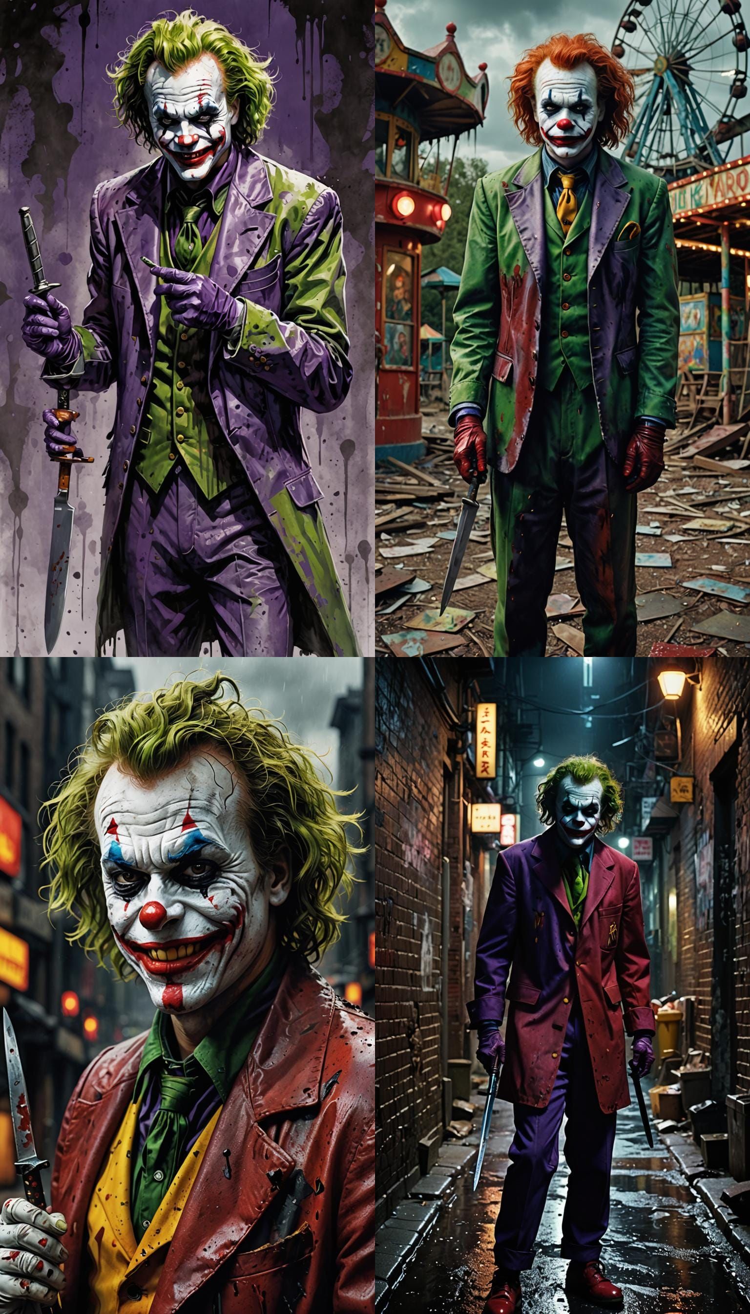 Ronald McDonald as Joker in Comic Book Style