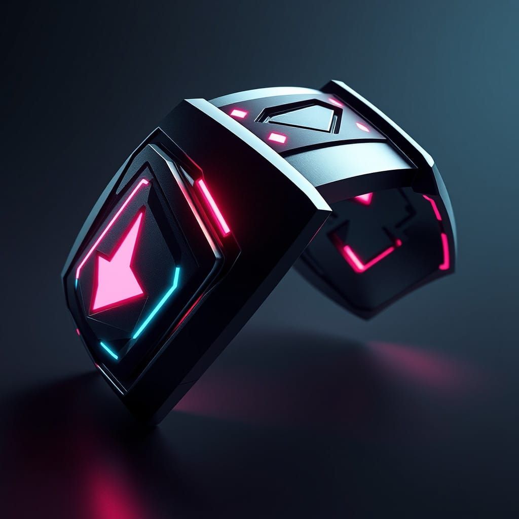 Futuristic Brutalist Bracelet in Neon Geometric Style