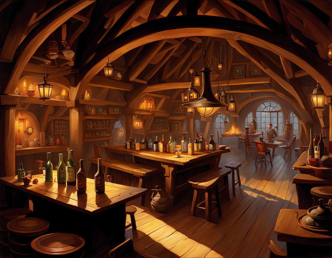Fantasy Tavern Interior in Classic Style