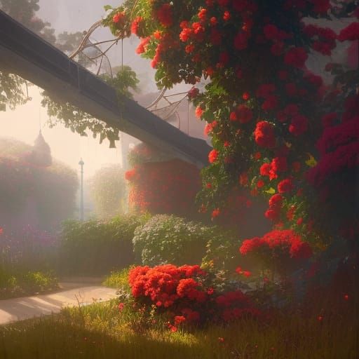 Hyperdetailed Rose Bush Concept Art in 8K