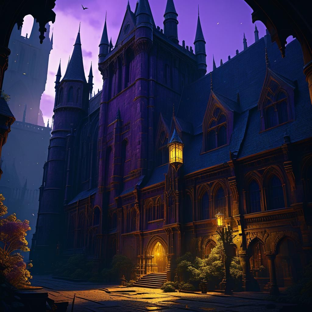 Hogwarts in Dark Fantasy Style, 8K Resolution