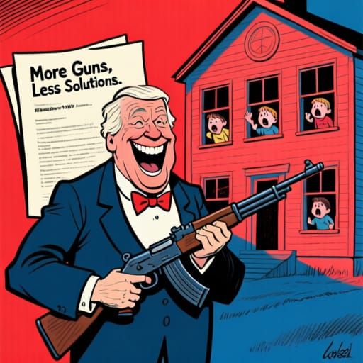 Republican Gun Policy Satire Cartoon