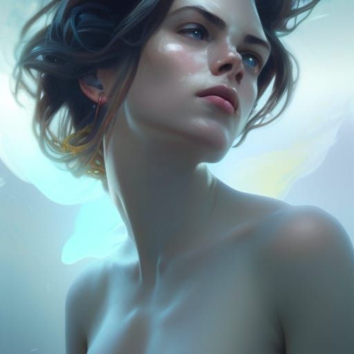 Ocean Portrait in Hyperdetailed Splash Art Style