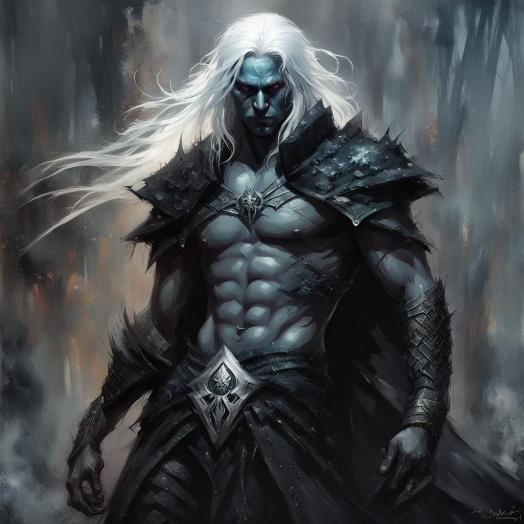 Drow Warrior, Spider Queen Worshipper, Fantasy Splash Art