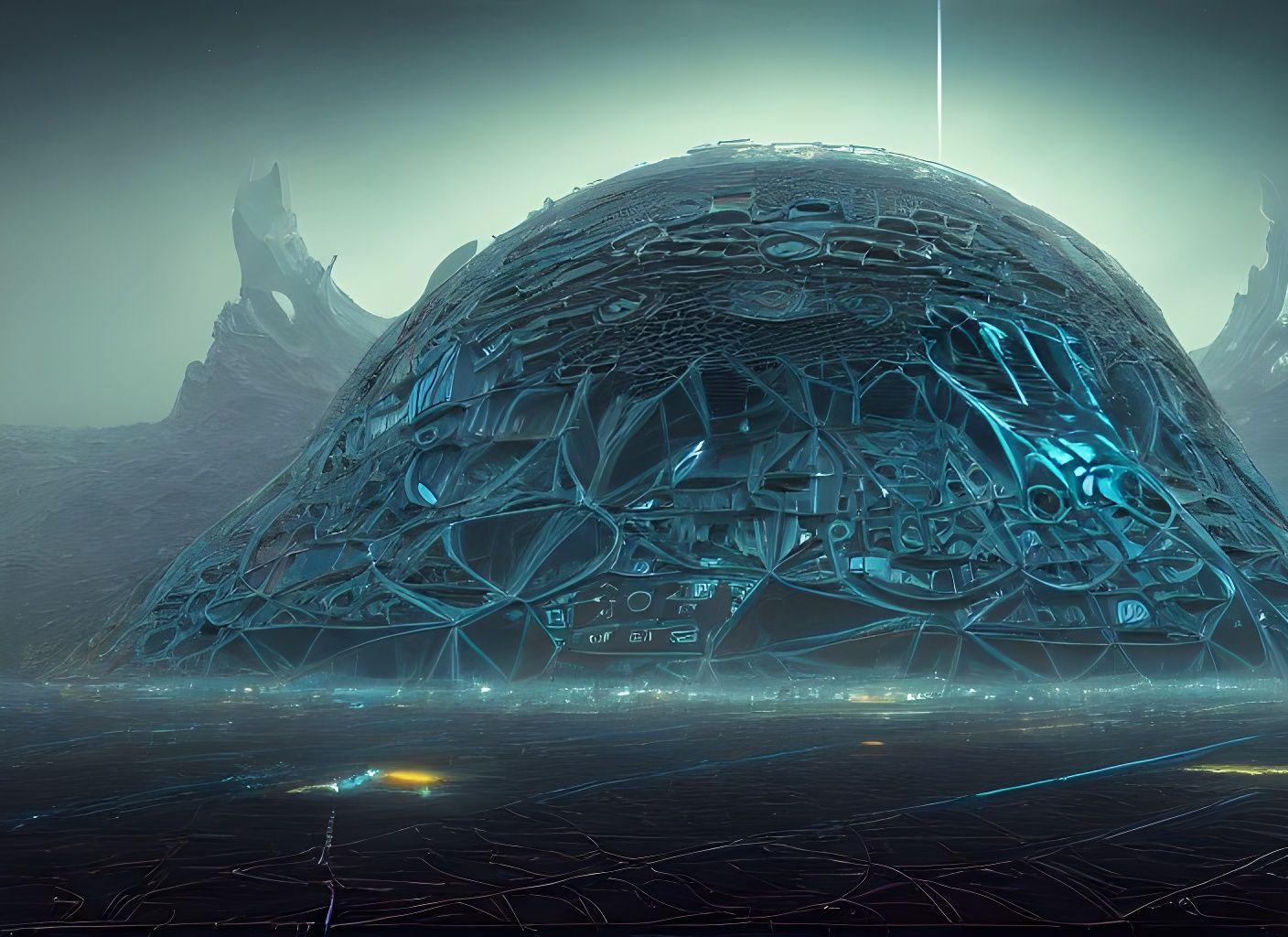 Intricate Sacred Geometry Megastructures in Renaissance Styl...