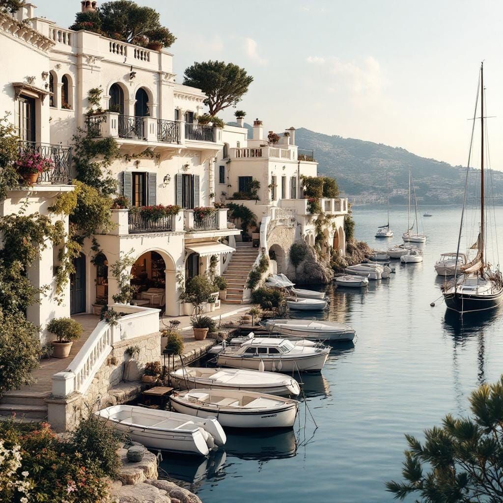 Idyllic Greek Island Harbour with Classic English Details