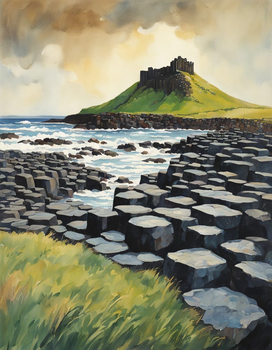 Giant's Causeway in Northern Ireland Landscape