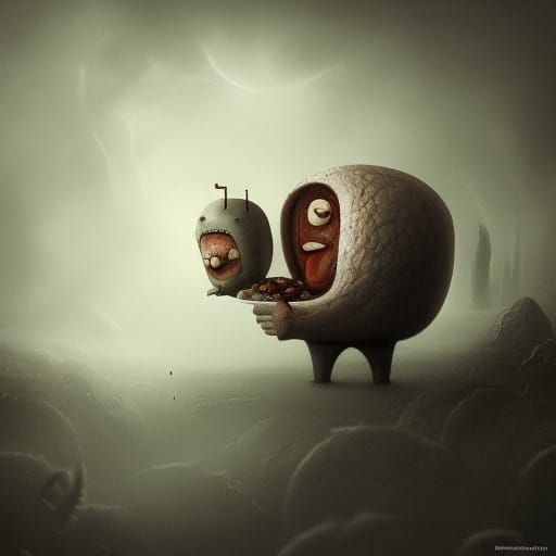 Hyperdetailed Breakfast in Dark Fantasy Style