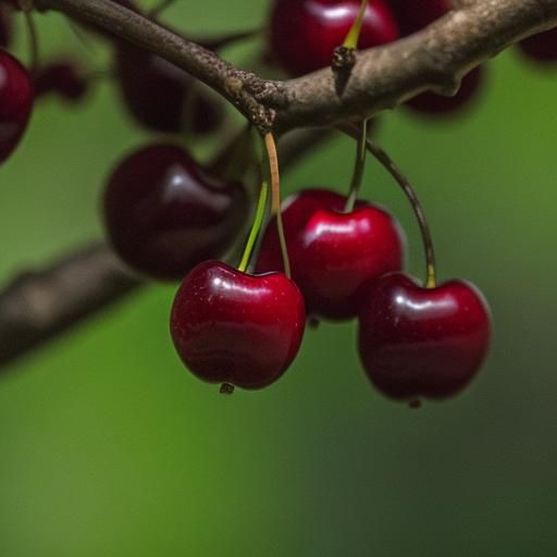 Glossy Cherries Close-Up in Cinematic Style