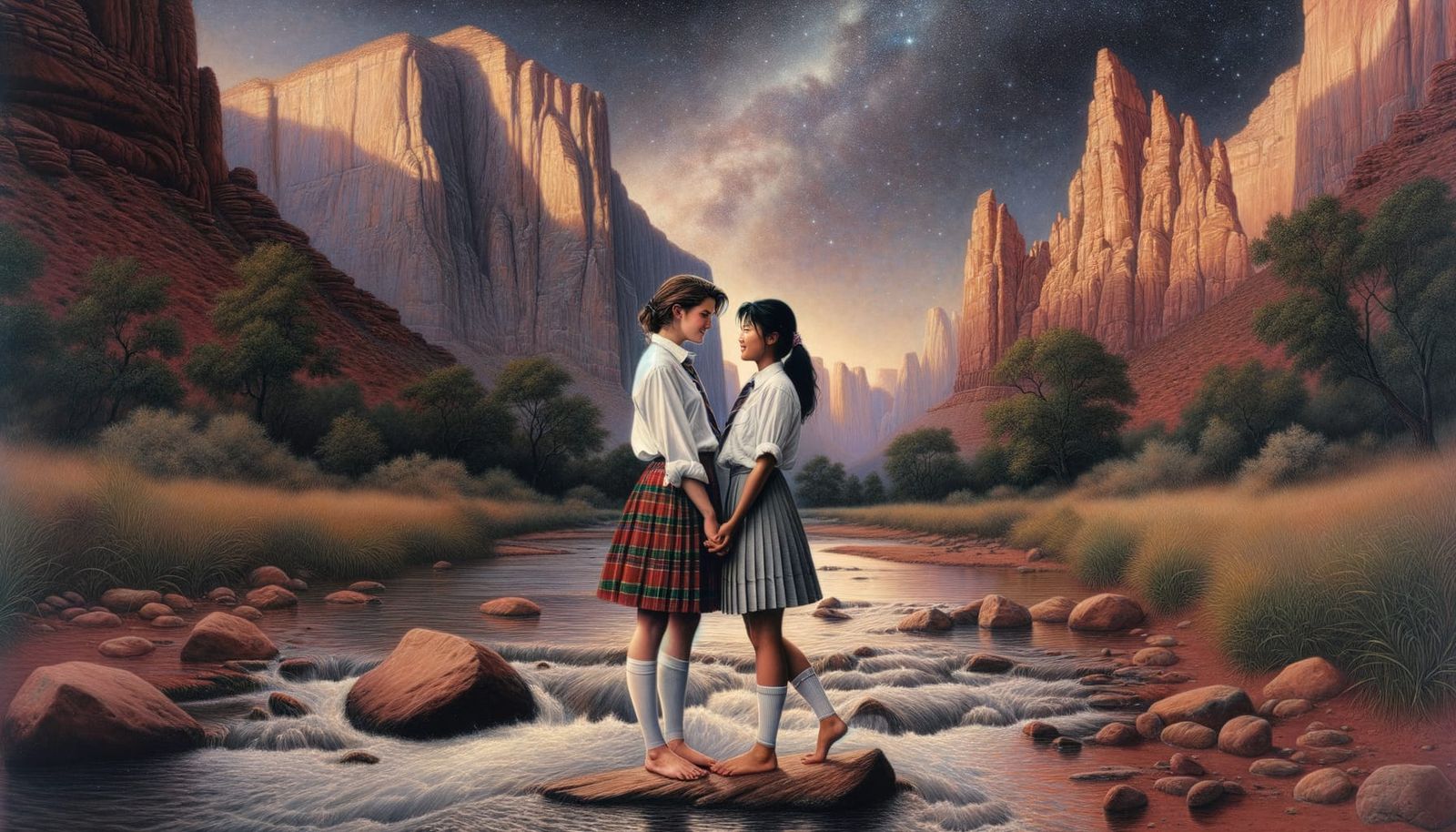 Romantic Fantasy: Women in Red Rock Canyon