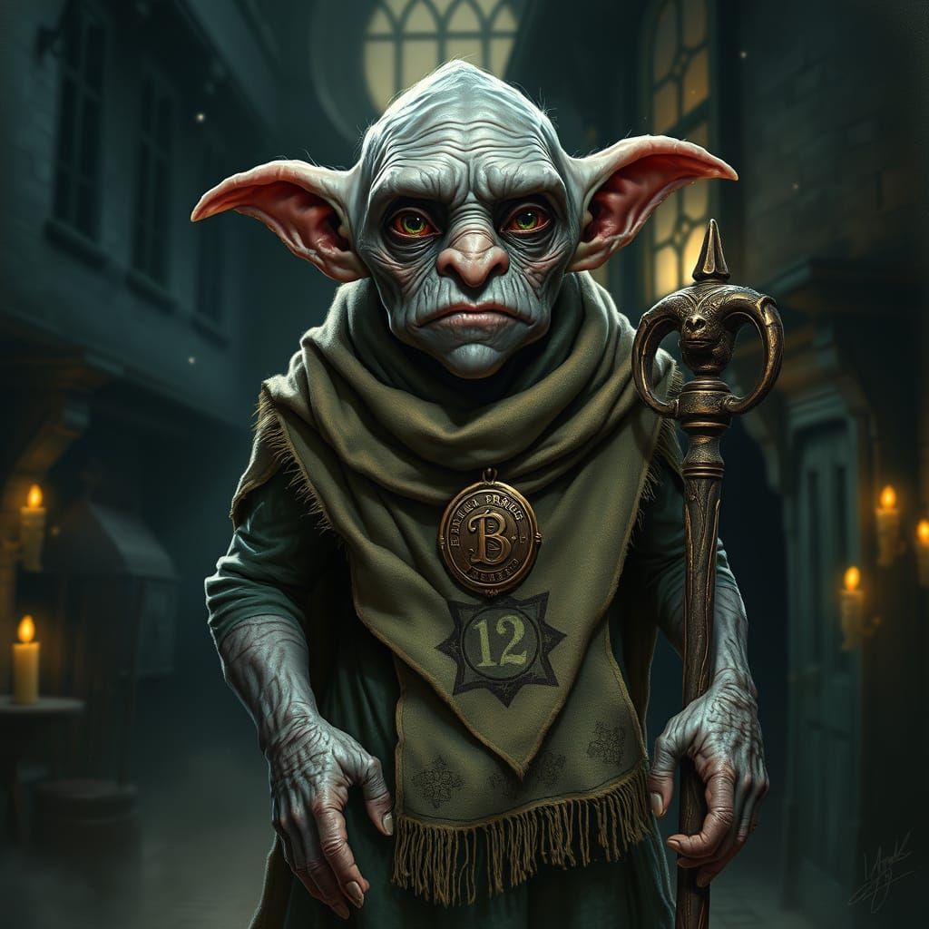 Kreacher: Aged House-Elf in Dark Fantasy Style