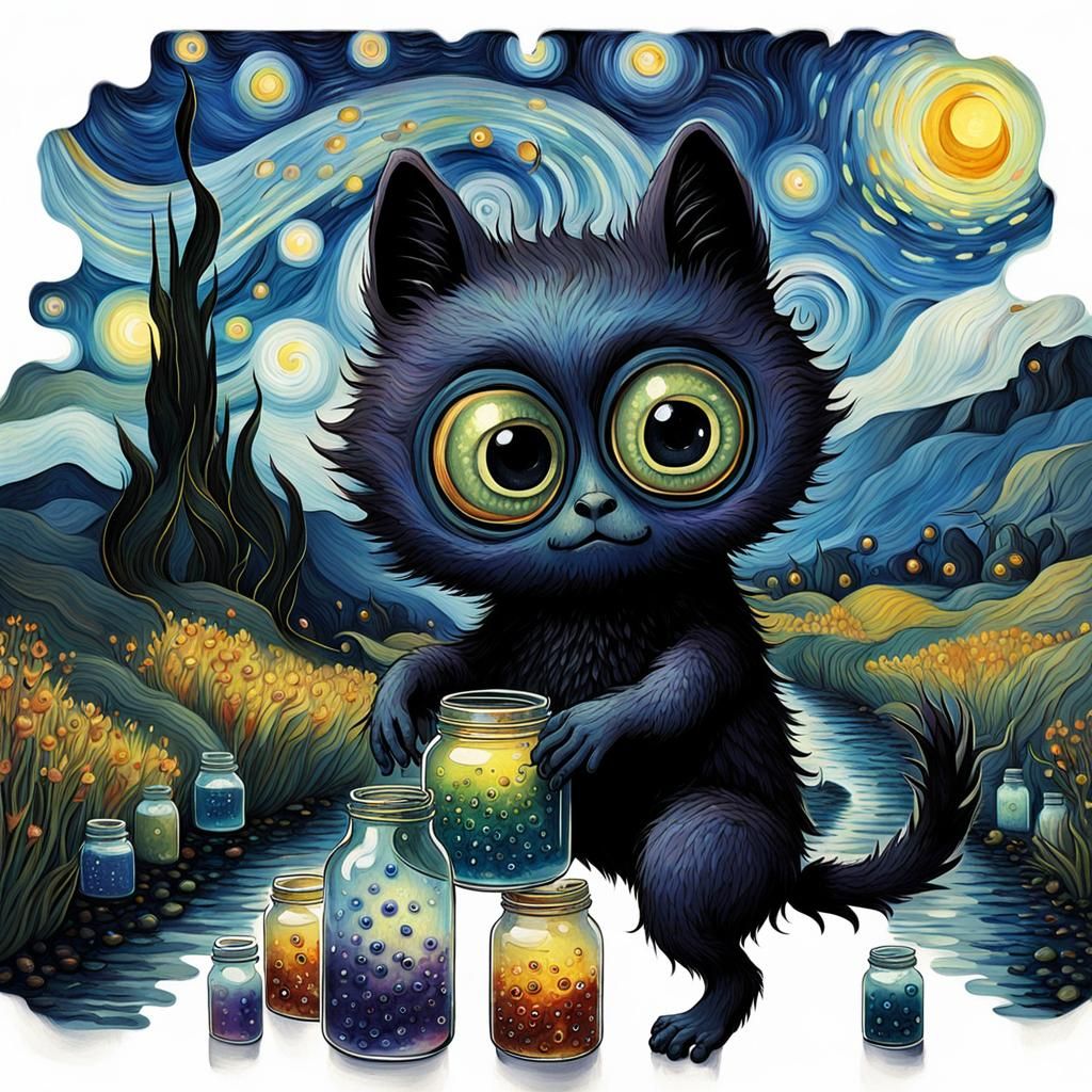 Gothic Creature with Jars of Dreams
