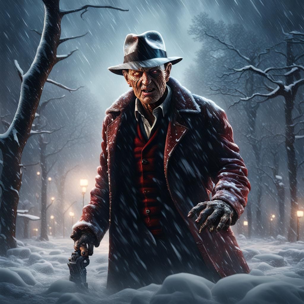 Freddy Krueger in a Winter Snowstorm