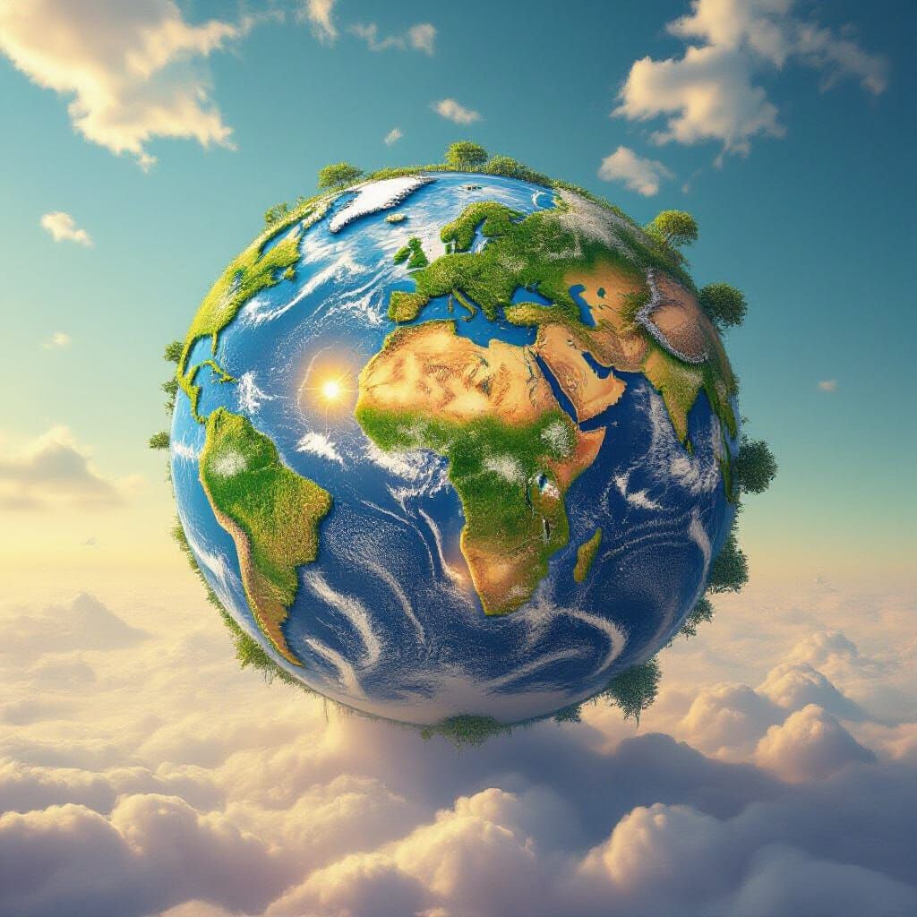 Lush Tribal Planet Viewed from Space: Realistic NASA Capture