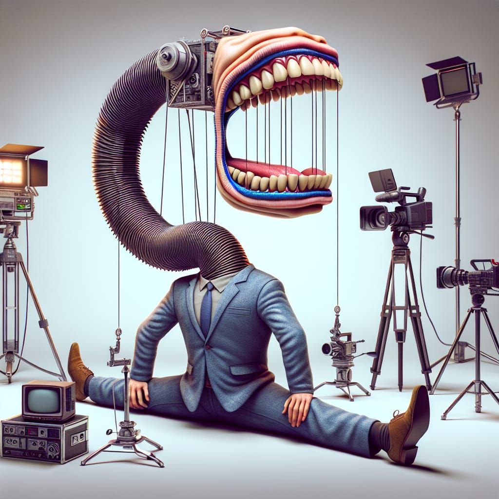 Whimsical Science Fiction News Anchor in Marionette Form