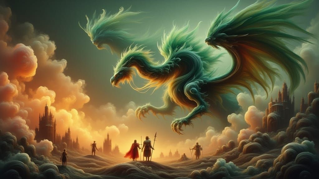 Dragon Fire Battle in the Misty Mountains