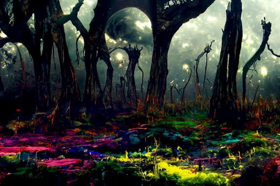 Haunted Forest: Cosmic Horror in Psychedelic Surrealism