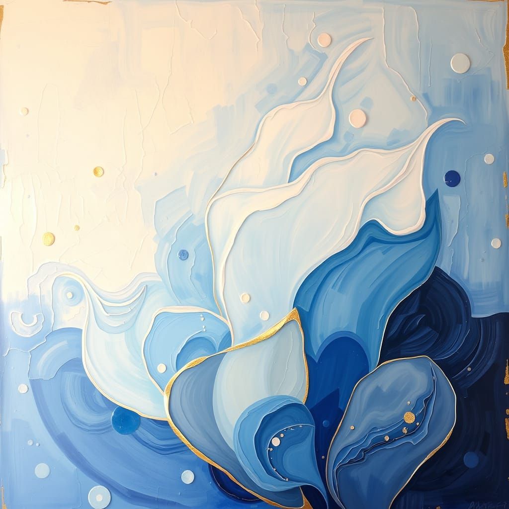 Pastel Abstraction with Gold Accents